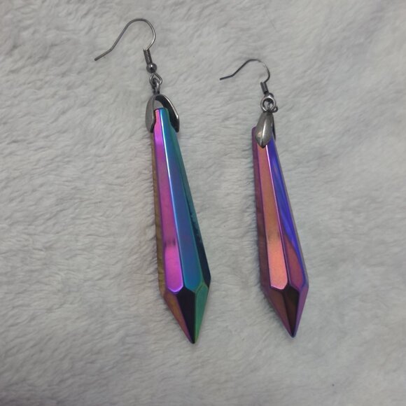Iridescent Dangle Earrings - Picture 1 of 2